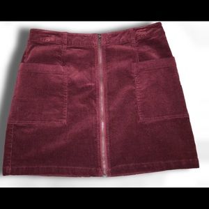 Burgundy Suede Mini Skirt